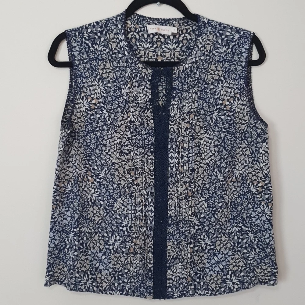 Tory Burch Silk Kaleidoscope Floral Blouse